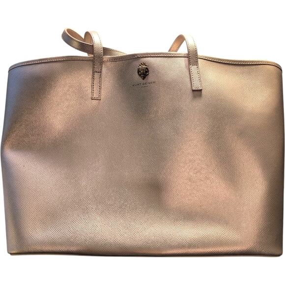 Kurt Geiger London Richmond Gold Metallic Leather Tote Bag NWT + Orig Dust Bag
